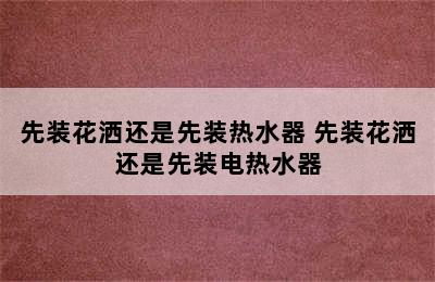 先装花洒还是先装热水器 先装花洒还是先装电热水器